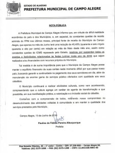 NOTA CAMPO ALEGRE - SÃO JOÃO