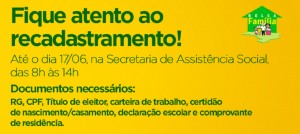 Os usuários do programa Bolsa Família têm até sexta-feira (17) para realizar o recadastramento. 