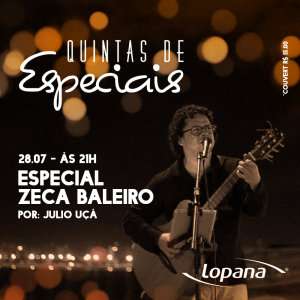 Grandes sucessos do artista maranhense serão interpretados pelo cantor alagoano Julio Uçá na quinta-feira (28), a partir das 21h.