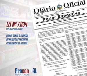 Lei Nº 7.834, foi publicada no Diário Oficial de Alagoas de segunda-feira (17).