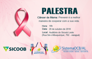 Ação promovida hoje (28) pelo Sistema OCB/AL fecha o mês do Outubro Rosa.