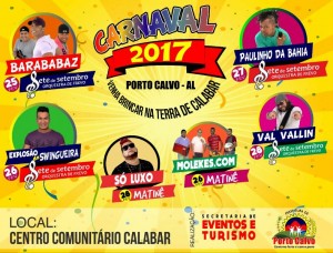 Arte oficial da programação do Carnaval de Porto Calvo