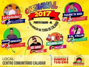 Arte oficial da programação do Carnaval de Porto Calvo