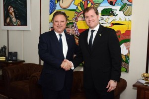 Ministro Marx Beltrão (direita) se reuniu com o ministro Blairo Maggi