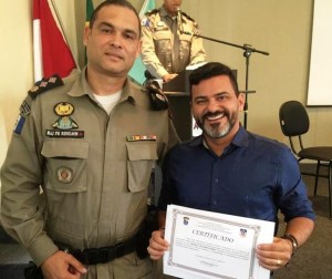 Comandante Major, Renilson Rodrigues, o presidente da Câmara, Maxwell Idalino