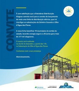 Convite Eletrobras- Inauguração da Nova Linha de Alta Tensão do Sertão