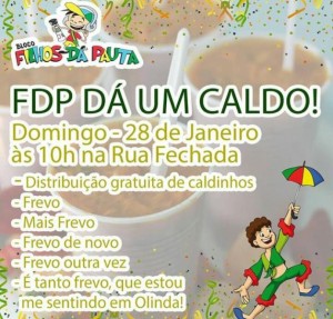 Filhos da Pauta “dá um caldo” acontece neste domingo (28), na orla de Maceió Orquestras Terremoto e Aconchego vão tocar as marchinhas no lançamento oficial do Bloco voltado para a comunicação alagoana
